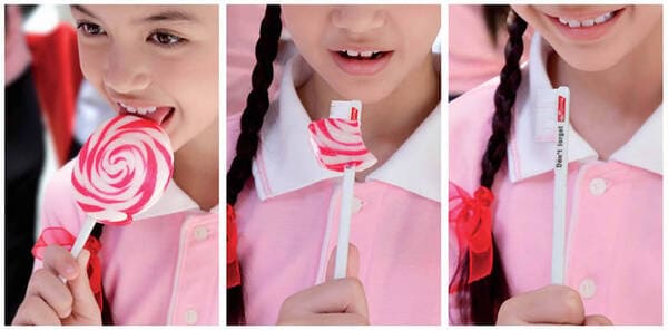 colgate candy bar with brush inside
