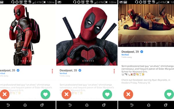 deadpool tinder profile