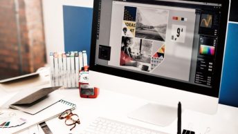 desktop screen displaying graphic design tool Canva alternative