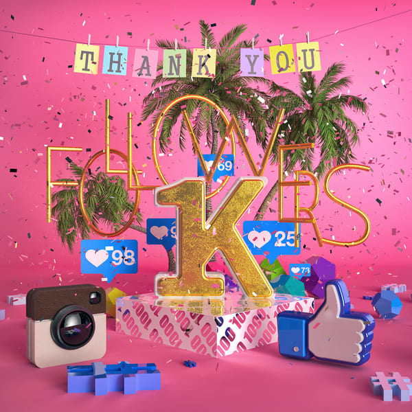 thank you message for social media illustration