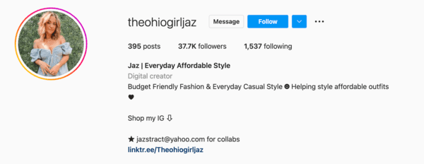 amazon influencer link in bio