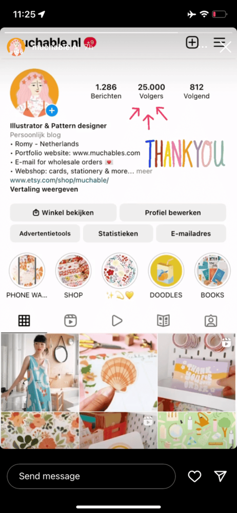 thank you Instagram story